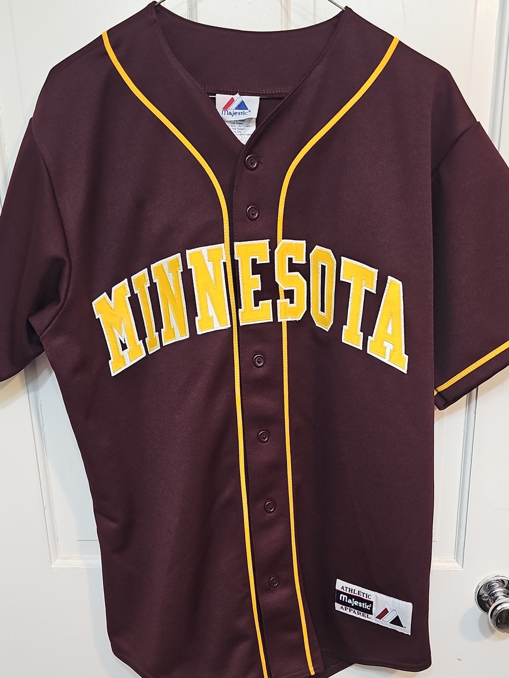 Majestic Minnesota Maroon and Gold Baseball Jersey